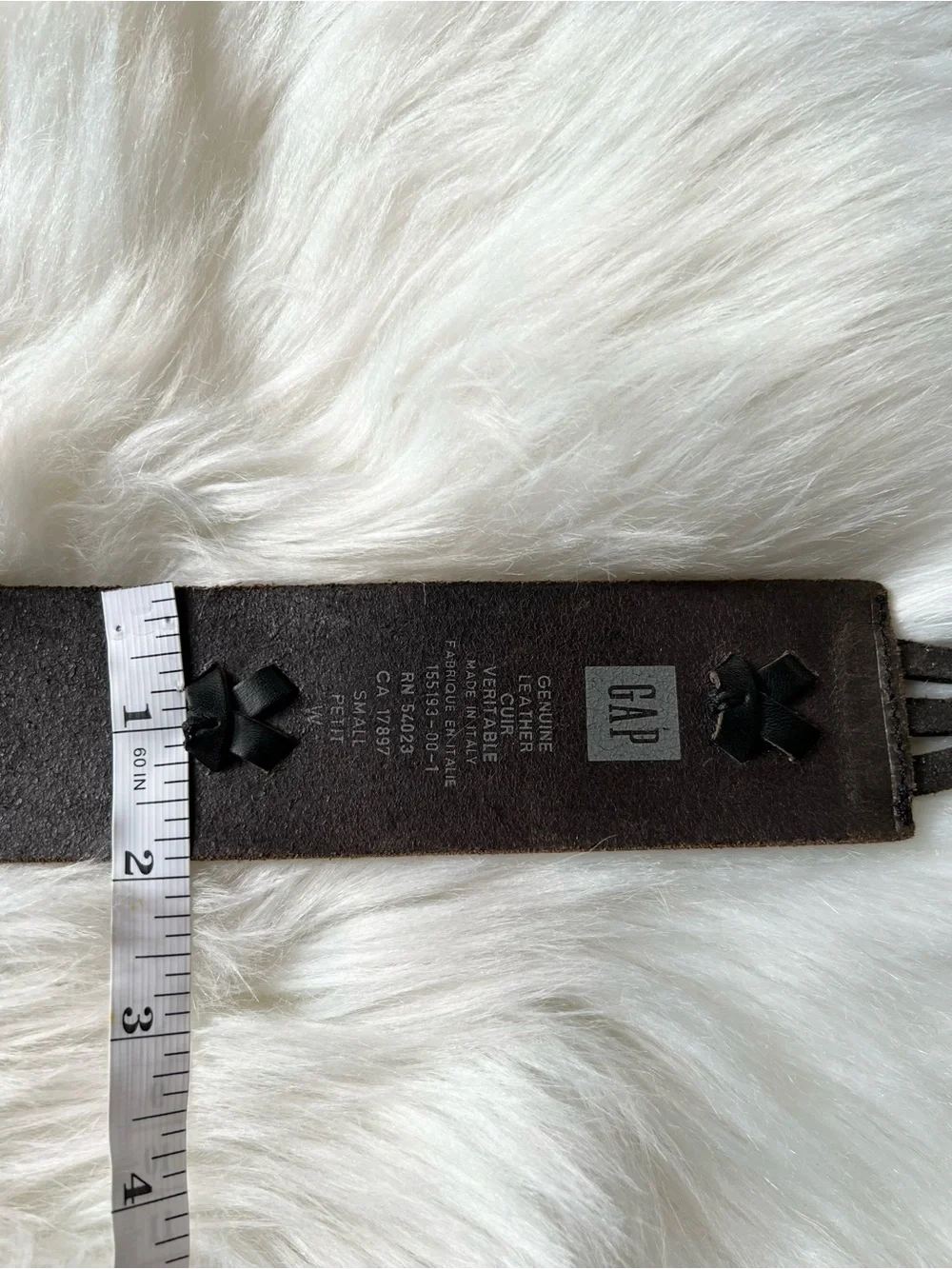 Vintage GAP Leather Belt Italy Made Boho Western Tie Front Tassels Cowgirl Chic